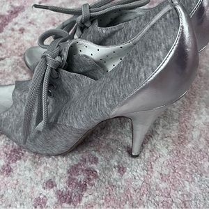 Moschino Cheap and Chic Grey and Silver Heels with Ties